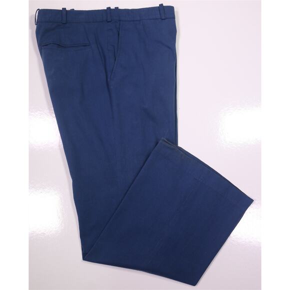 Balenciaga Blue Cotton Flat Front Flared Bell Bottoms Pants Eu 54 - US 34x30 - Picture 1 of 7